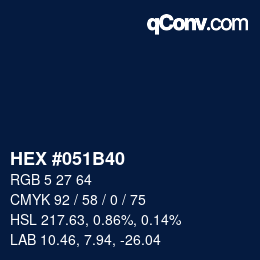 Color code: HEX #051B40 | qconv.com