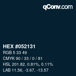 Color code: HEX #052131 | qconv.com