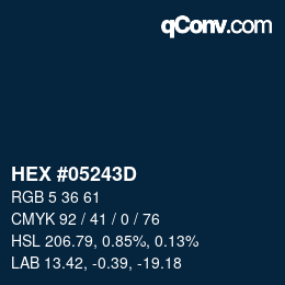 Color code: HEX #05243D | qconv.com