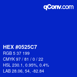 Color code: HEX #0525C7 | qconv.com