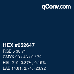 Color code: HEX #052647 | qconv.com