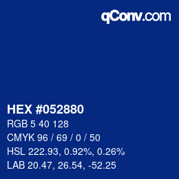 Color code: HEX #052880 | qconv.com