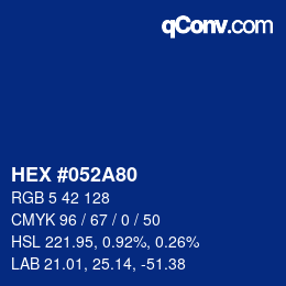 Color code: HEX #052A80 | qconv.com