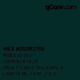 Color code: HEX #052B2700 | qconv.com