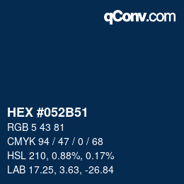 カラーコード: HEX #052B51 | qconv.com