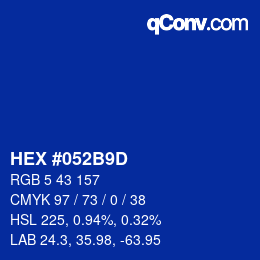 カラーコード: HEX #052B9D | qconv.com