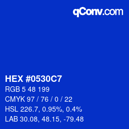 Color code: HEX #0530C7 | qconv.com
