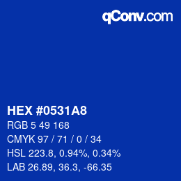 Color code: HEX #0531A8 | qconv.com