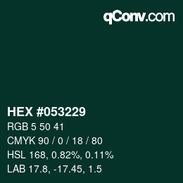 Color code: HEX #053229 | qconv.com