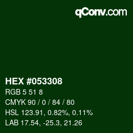 Color code: HEX #053308 | qconv.com