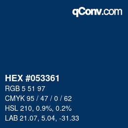 Color code: HEX #053361 | qconv.com