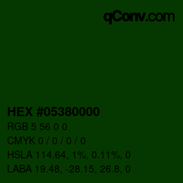 Farbcode: HEX #05380000 | qconv.com