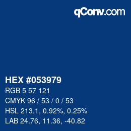 カラーコード: HEX #053979 | qconv.com