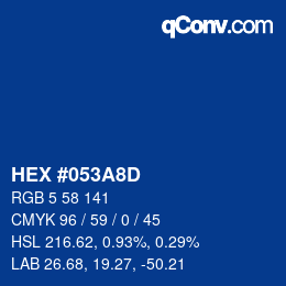 Color code: HEX #053A8D | qconv.com