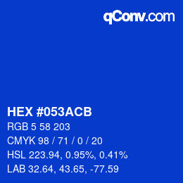 Color code: HEX #053ACB | qconv.com