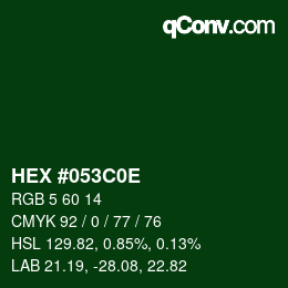 カラーコード: HEX #053C0E | qconv.com