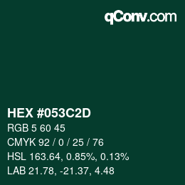 Color code: HEX #053C2D | qconv.com