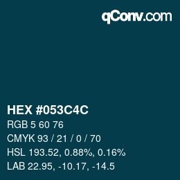 Color code: HEX #053C4C | qconv.com