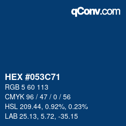 Código de color: HEX #053C71 | qconv.com