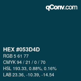 Color code: HEX #053D4D | qconv.com