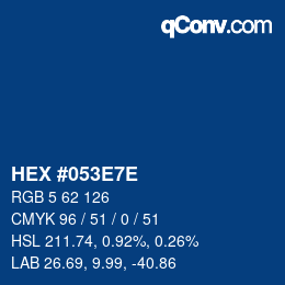Farbcode: HEX #053E7E | qconv.com