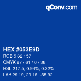 Color code: HEX #053E9D | qconv.com