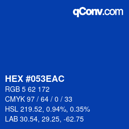 Color code: HEX #053EAC | qconv.com