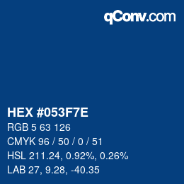 Color code: HEX #053F7E | qconv.com