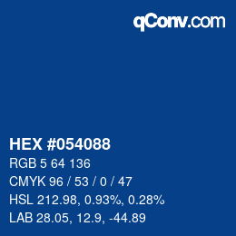 Color code: HEX #054088 | qconv.com