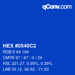 Color code: HEX #0540C2 | qconv.com