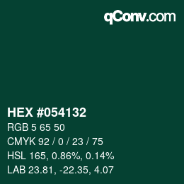 Color code: HEX #054132 | qconv.com