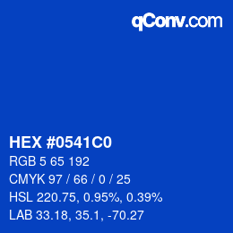 Color code: HEX #0541C0 | qconv.com