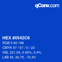 Color code: HEX #0542C6 | qconv.com