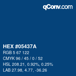 Color code: HEX #05437A | qconv.com