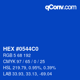 Color code: HEX #0544C0 | qconv.com