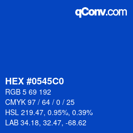 Color code: HEX #0545C0 | qconv.com