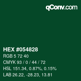 Color code: HEX #054828 | qconv.com