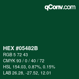 Color code: HEX #05482B | qconv.com