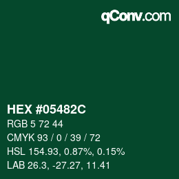 Color code: HEX #05482C | qconv.com