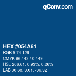 Color code: HEX #054A81 | qconv.com
