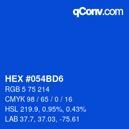 Código de color: HEX #054BD6 | qconv.com