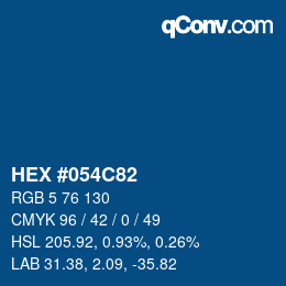 Color code: HEX #054C82 | qconv.com