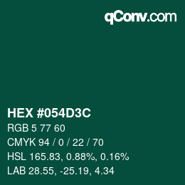 Color code: HEX #054D3C | qconv.com