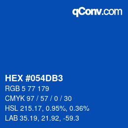 Color code: HEX #054DB3 | qconv.com