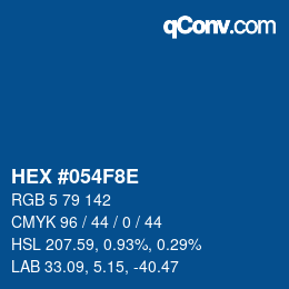 Color code: HEX #054F8E | qconv.com