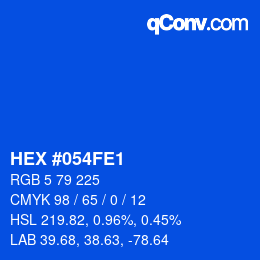 Color code: HEX #054FE1 | qconv.com