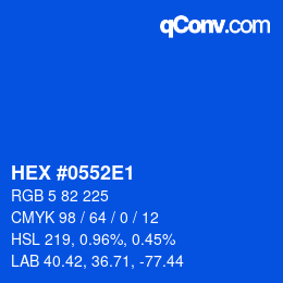Color code: HEX #0552E1 | qconv.com