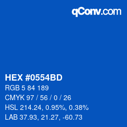 カラーコード: HEX #0554BD | qconv.com