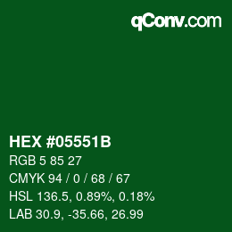 Color code: HEX #05551B | qconv.com