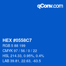 Color code: HEX #0558C7 | qconv.com